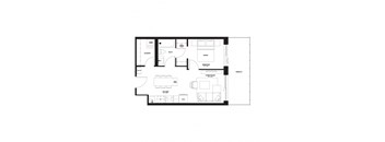 a floor plan of a house with a black and white floor plan