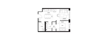 a floor plan of a house with a black and white floor plan