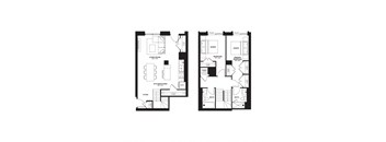 two floor plans of a house with different floors and rooms