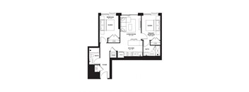 a floor plan of a residence with an open floor plan