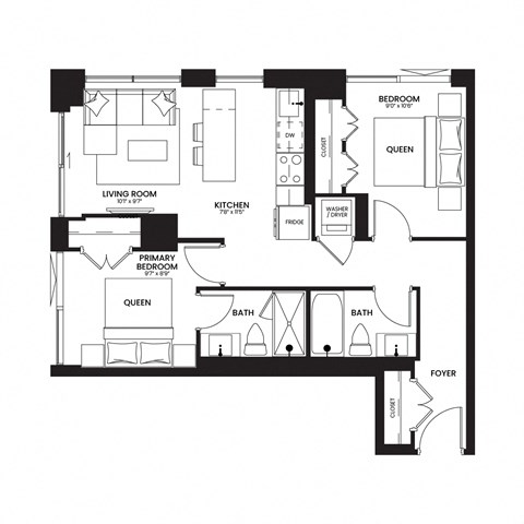 floor plan of the upper floors of the house