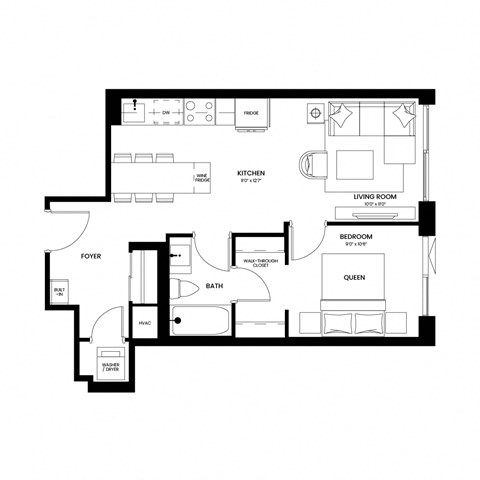 a floor plan of a residence with an open floor plan