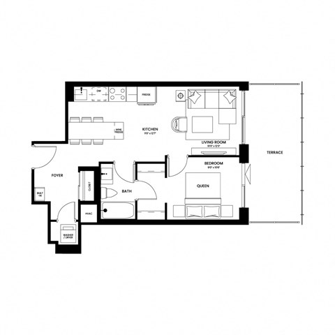 a floor plan of a home with a black and white floor