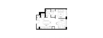 a floor plan of a home with a rectangular floor plan with bedrooms and a patio