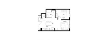 a floor plan of a house with a black and white floor