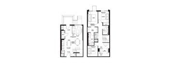 two floor plans of different rooms of a house