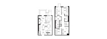two floor plans of a house with different layouts