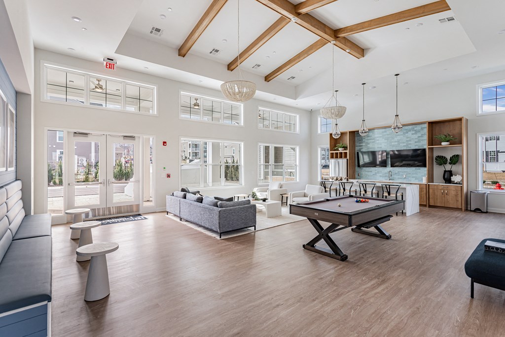 Club Room with Billiards at Glen Oaks Luxury Apartments in Wall Township, NJ