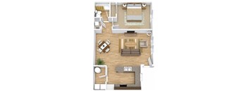 One Bedroom Floor Plan  Windover Woods Apartments in Titusville, FL
