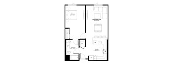One Bedroom Floor Plan at The Chandler NoHo Apartments in North Hollywood, CA