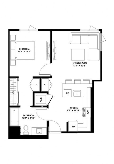 696 one bedroom- one bath apartment at Chandler Noho