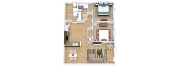 Two Bedroom Floor Plan  Windover Woods Apartments in Titusville, FL