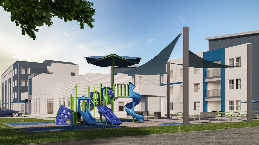Playground at Lakeland Affordable Apartments in Santa Fe Springs, CA