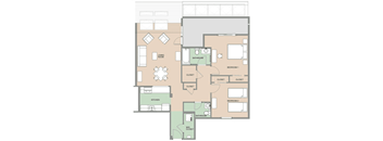 Two Bedroom Floor Plan at River Commons Affordable Apartments in Norwalk CT