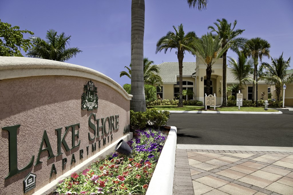 Entry Drive Way at Lake Shore Affordable Apartments in West Palm Beach FL