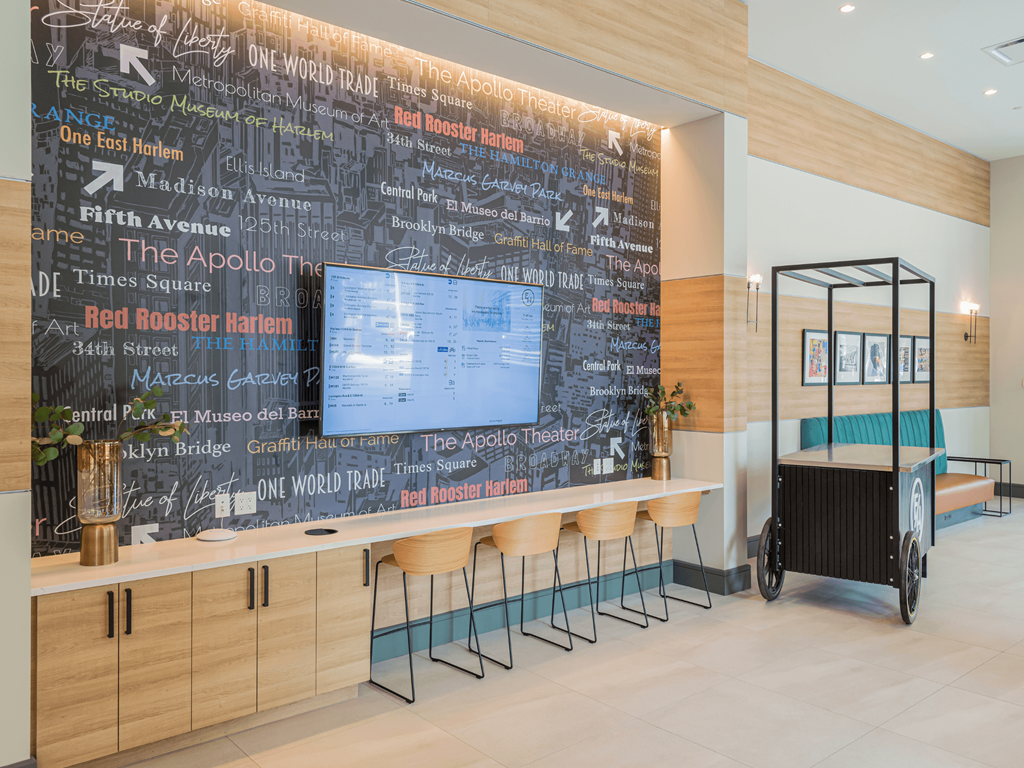Lobby at One East Harlem Luxury Apartments in East Harlem, NY