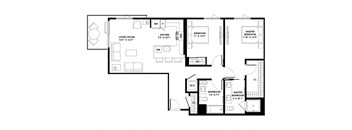 1154 two bedroom two bath apartment at The Chandler NoHo Apartments in North Hollywood, CA