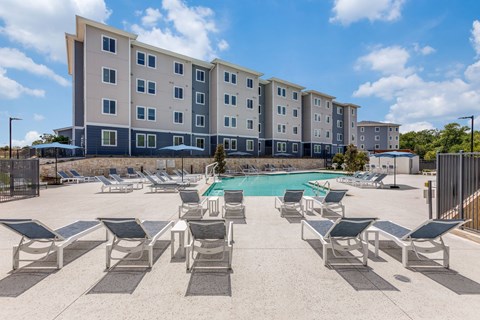 Resort-Style Pool at Carson Crossing Apartments in Southeast Austin TX