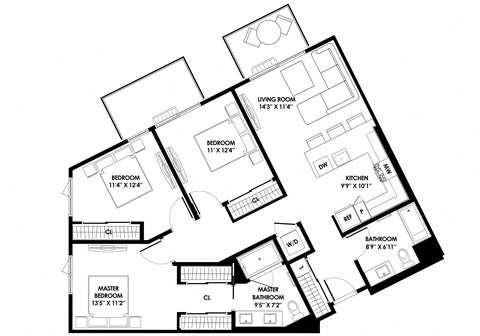 Spacious Floor Plans at The Chandler Luxury Apartments in North Hollywood CA