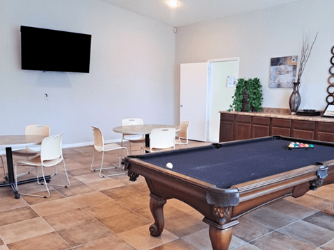 Clubhouse with Billiards at Simmons Gardens Senior Apartments in Houston TX