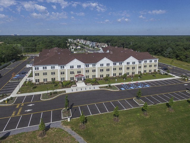 Aerial view of Meadow Green Senior Apartments in Toms River NJ