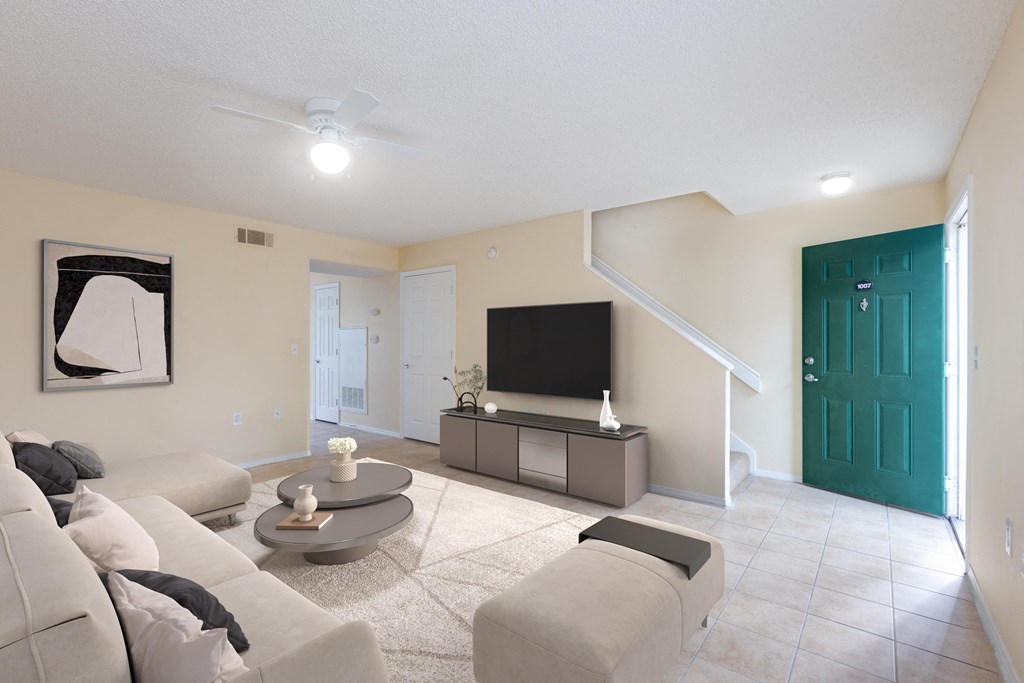 Living Room at Santa Fe Oaks Affordable Apartments in Gainesville FL