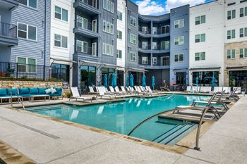Resort-Style Pool at The Prescott Luxury Apartments in Austin, TX
