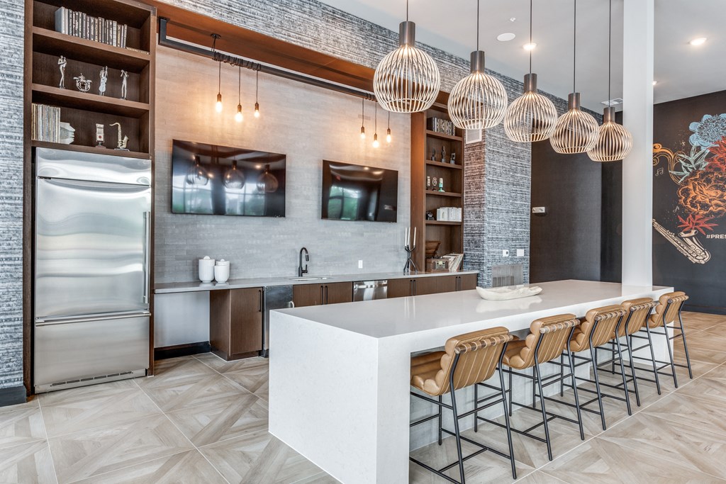 Demo Kitchen at The Prescott Luxury Apartments in Austin, TX