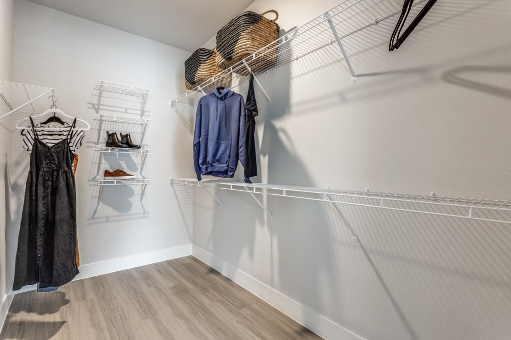 Walk-In Closets at The Prescott Luxury Apartments in Austin, TX