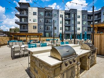 Summer Kitchen with BBQ Pavilions at The Prescott Luxury Apartments in Austin, TX