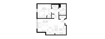 A black and white image of a floor plan for a house.