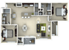 Two Bedroom Floor Plan at The Amalfi Clearwater Luxury Apartments in Clearwater, FL