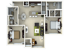 Two Bedroom Floor Plan at The Amalfi Clearwater Luxury Apartments in Clearwater, FL