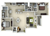 Two Bedroom Floor Plan at The Amalfi Clearwater Luxury Apartments in Clearwater, FL