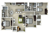 Three Bedroom Floor Plan at The Amalfi Clearwater Luxury Apartments in Clearwater, FL