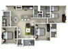 Three Bedroom Floor Plan at The Amalfi Clearwater Luxury Apartments in Clearwater, FL