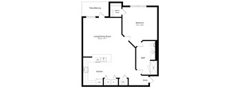 One Bedroom Floor Plan at The Amalfi Clearwater Luxury Apartments in Clearwater, FL