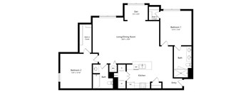 Two Bedroom Floor Plan at The Amalfi Clearwater Luxury Apartments in Clearwater, FL