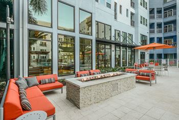 Outdoor Fire Pits and Lounge Seating at Aurora Luxury Apartments in Downtown Tampa FL