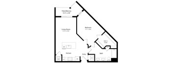 One Bedroom Floor Plan at Aurora Luxury Apartments in Downtown Tampa FL