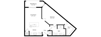 One Bedroom Floor Plan at Aurora Luxury Apartments in Downtown Tampa FL