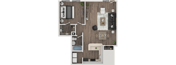Two Bedroom Floor Plan at Autumn Woods Affordable Apartments in Bladensburg MD