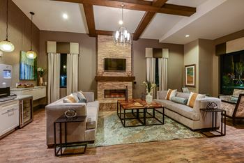 Fireside Lounge with Coffee Bar at Azura Luxury Apartments in Kendall FL