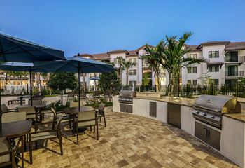 Summer Kitchen with BBQ Grills at Azura Luxury Apartments in Kendall, FL