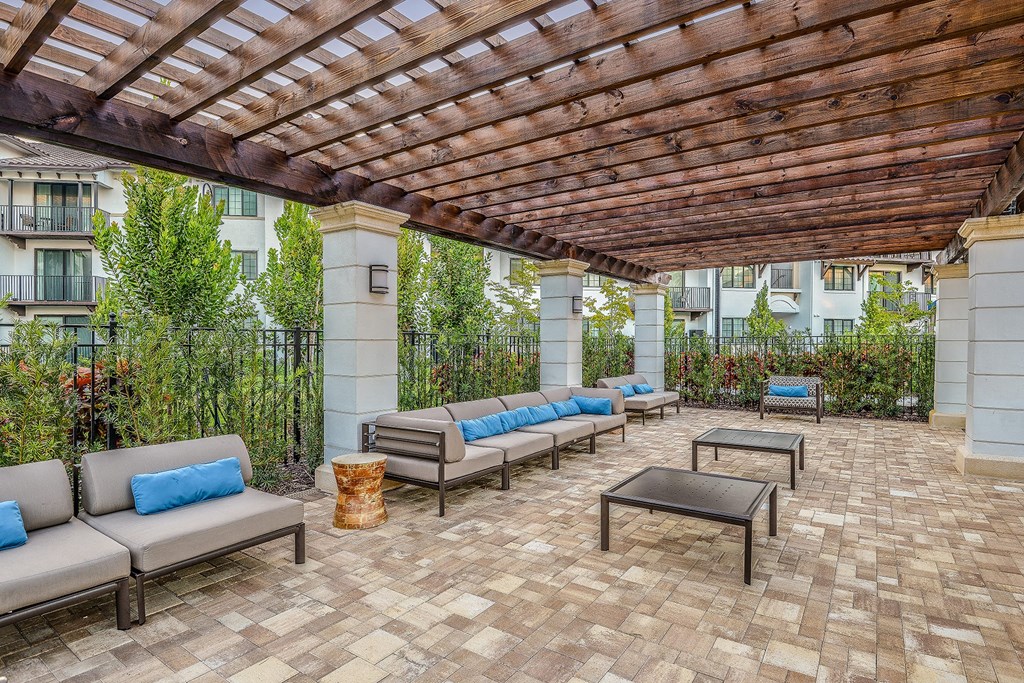 Outdoor seating area at Azura in Kendall, FL