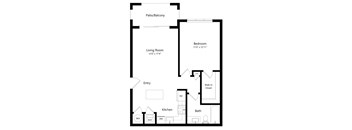 One Bedroom Floor Plan at Azura Luxury Apartments in Kendall FL