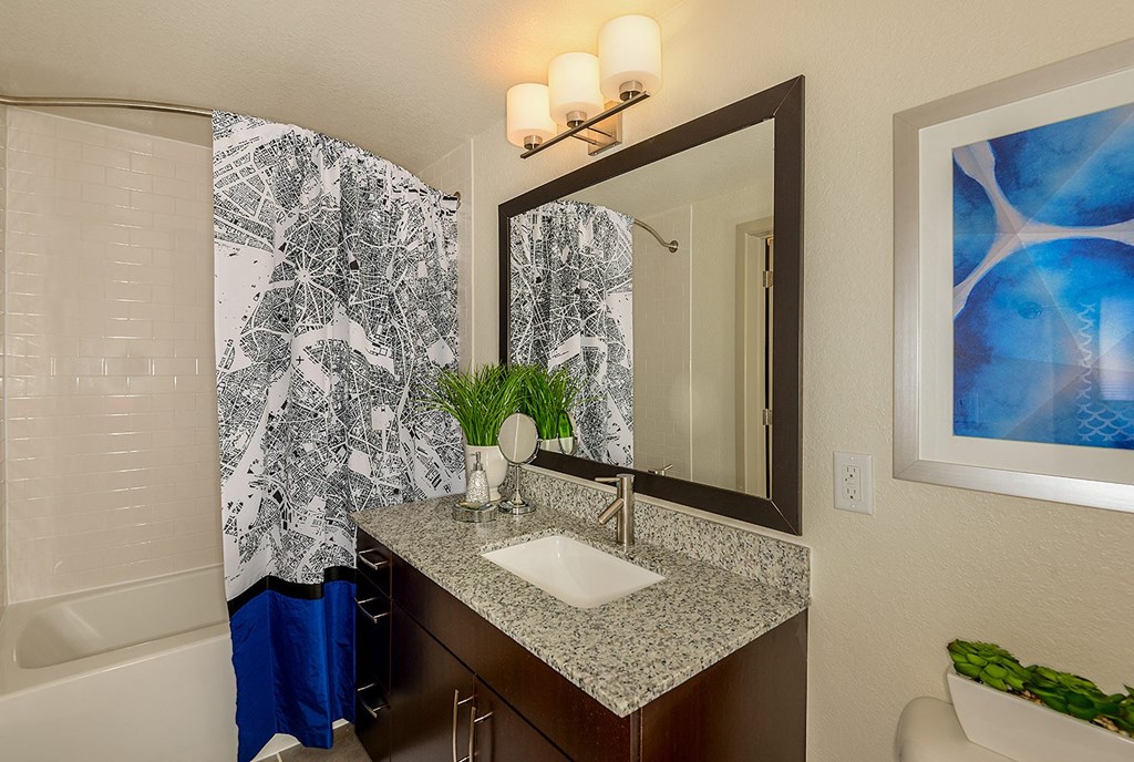Bathroom with vanity storage at Azura in Kendall, FL