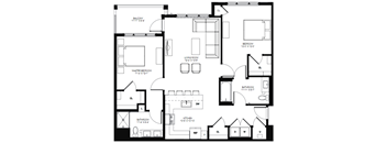 2 Bedroom Floor Plan at Glen Oaks Apartments in Wall, NJ