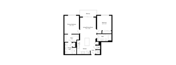 Two Bedroom Floor Plan at The Marc Luxury Apartments in Palm Beach Gardens FL