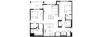 2 Bedroom Floor Plan at Glen Oaks Apartments in Wall, NJ